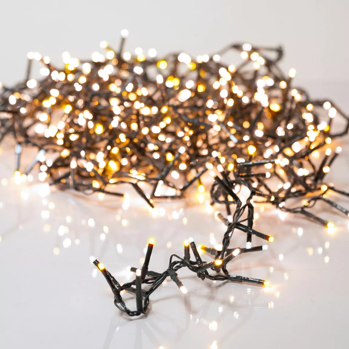 Guirlande lumineuse 11 m 500 LED câble vert Luxe Blanc chaud/chaud doré