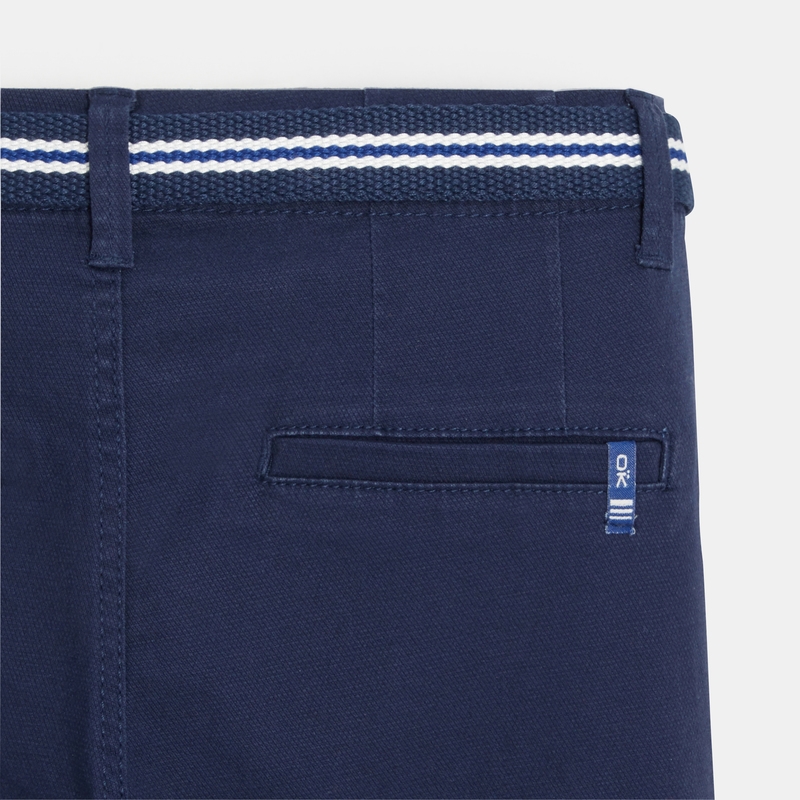 Bermuda en toile + ceinture bleu garçon