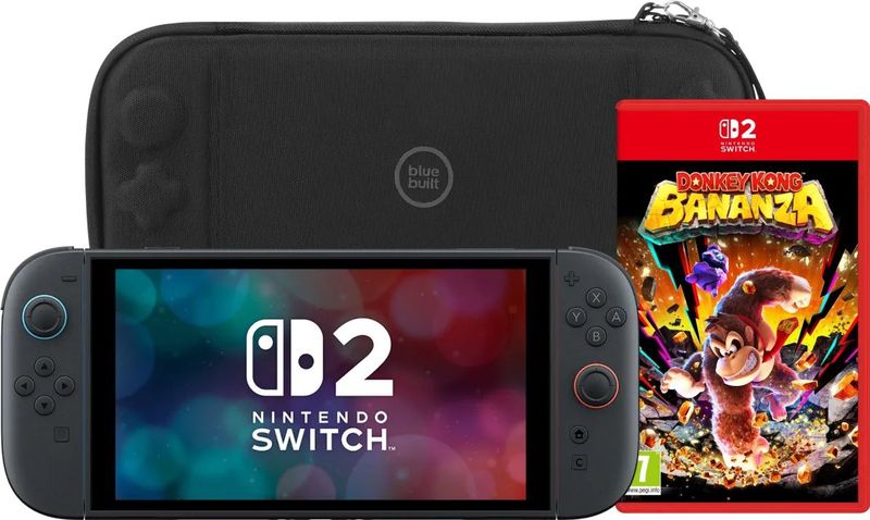 Nintendo Switch 2 - Gameconsole - Met Donkey Kong Bananza en BlueBuilt Beschermhoes
