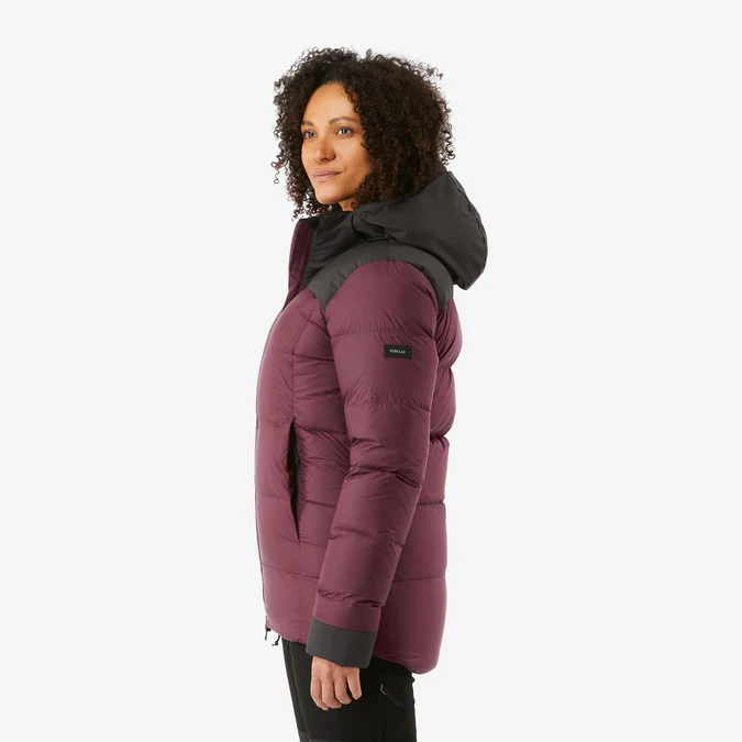 Decathlon Forclaz - Jaqueta puffer feminina com capuz Forclaz MT900
