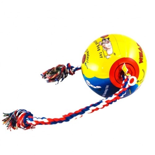 Brinquedo vermelho para cachorro com corda