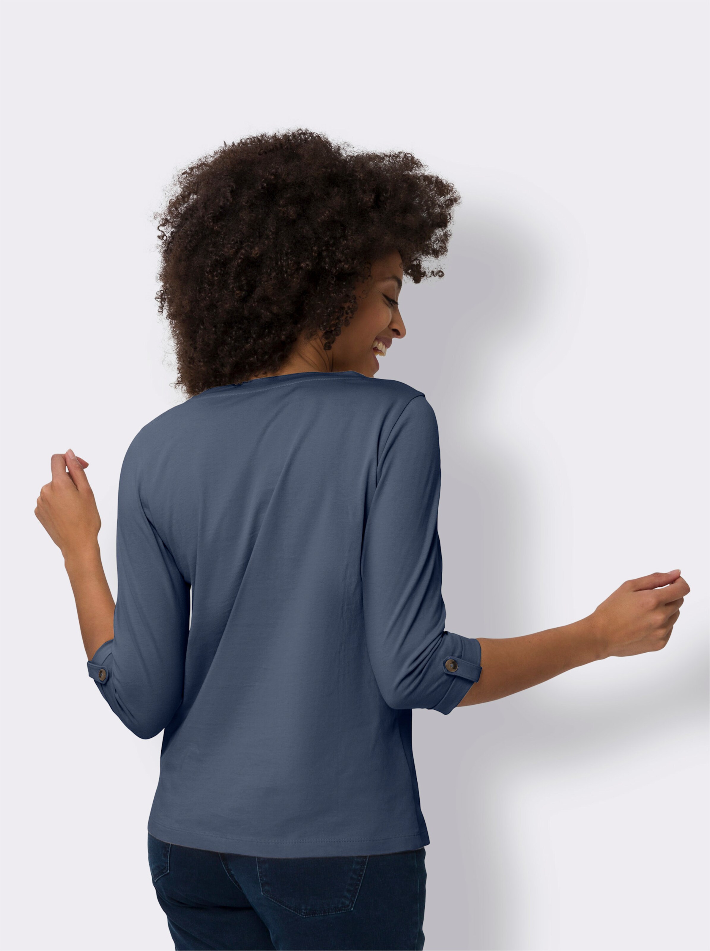 34-Arm-Shirt aus reiner Baumwolle