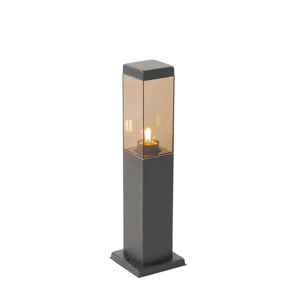 Qazqa staande buitenlampen malios bruin e27