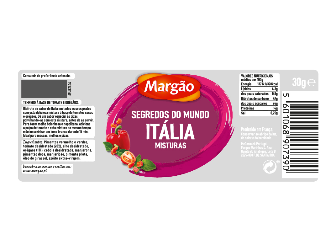 ESPECIARIA MARGÃO SEGREDOS DO MUNDO ITÁLIA 30G