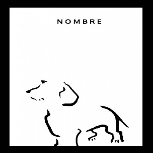 Ilustração de Terrier em formato A4 com moldura preta e detalhes em branco.