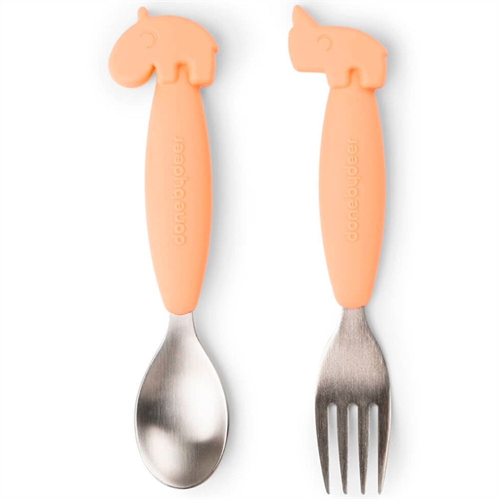 Done by Deer YummyPlus Easy Grip Cutlery Set Powder - DonebyDeer