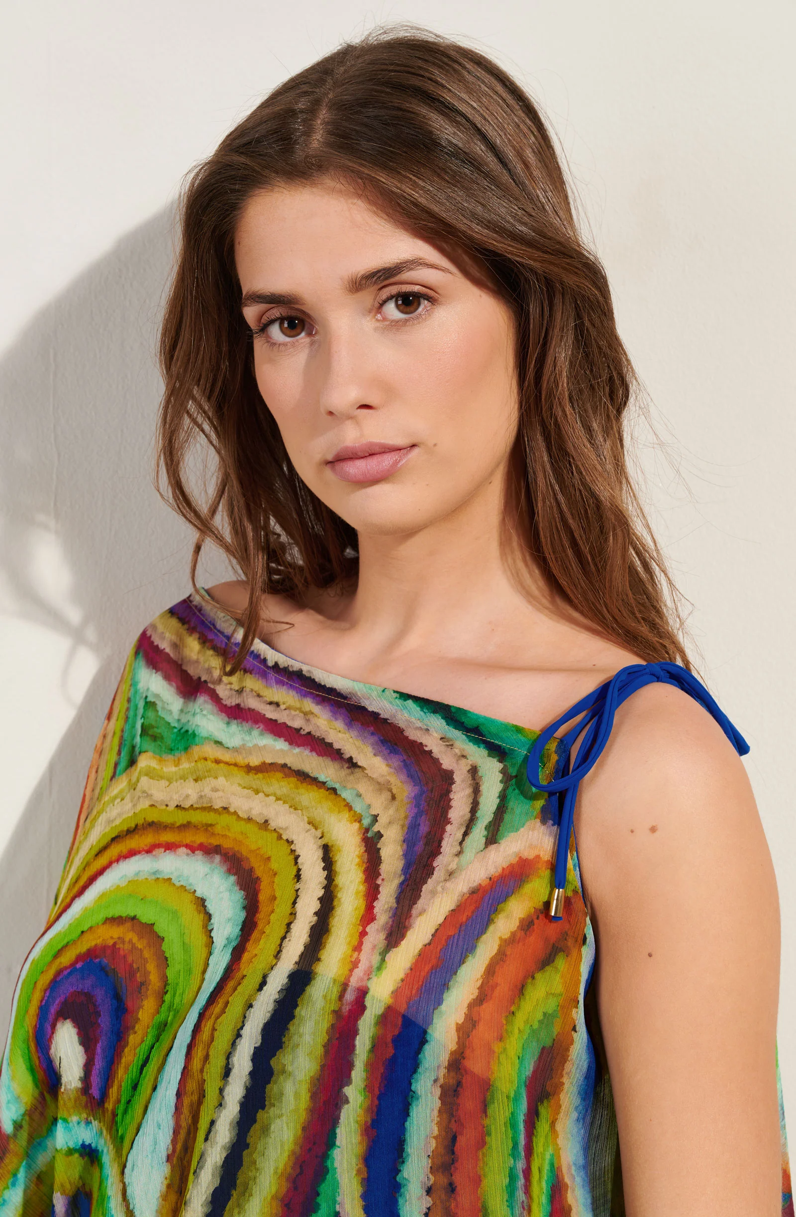 lizon Robe-poncho asymétrique imprimé MULTICOLORE Voile multicolore