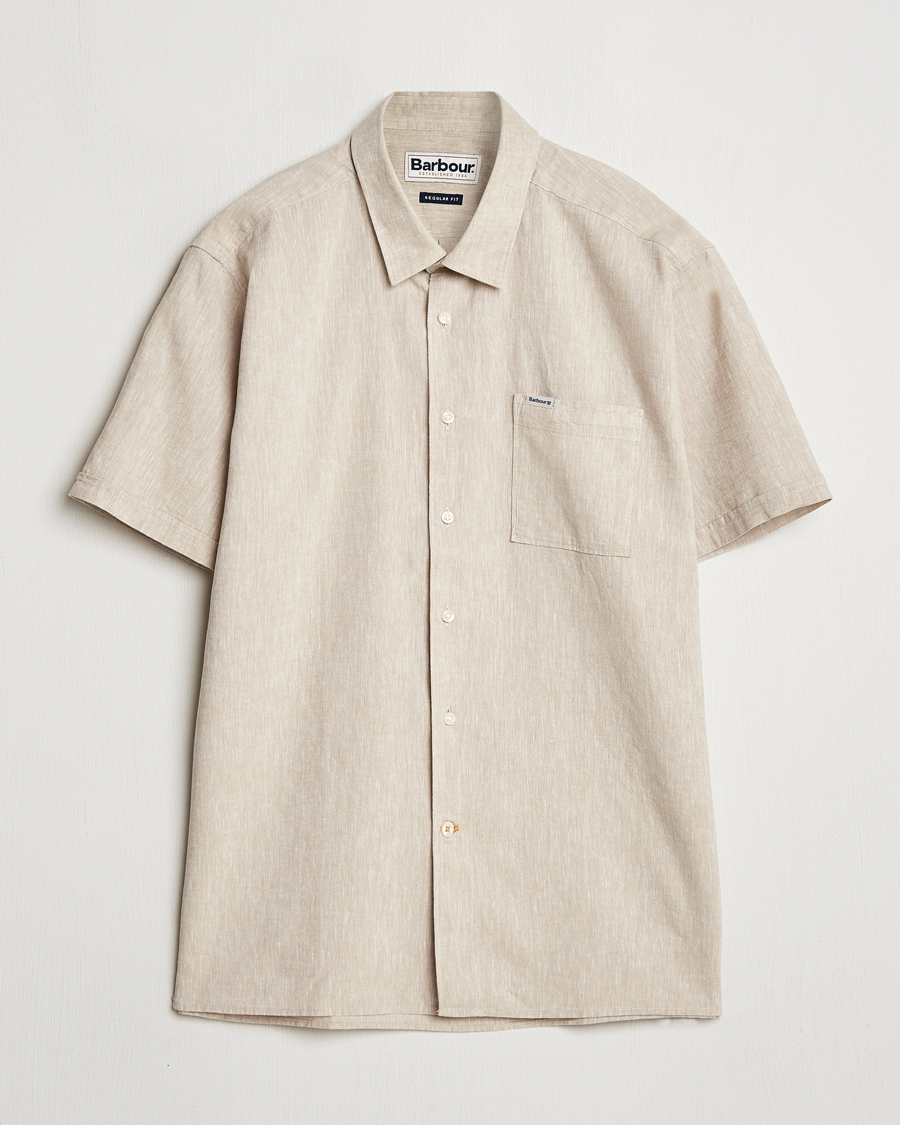 Barbour Lifestyle Nelson Short Sleeve Linen/Cotton Shirt Stone