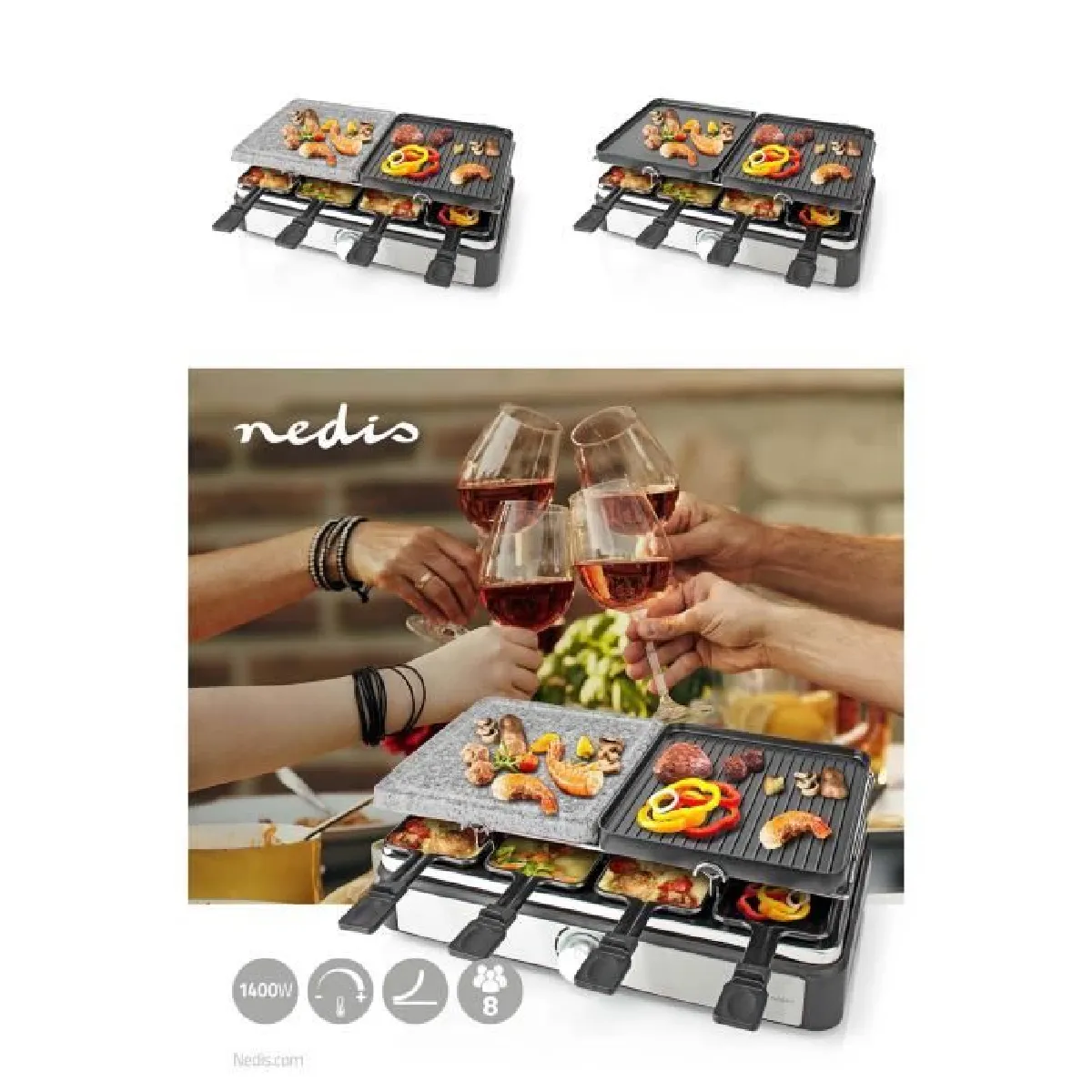 Nedis Raclette-Grill-Plancha 1400W
