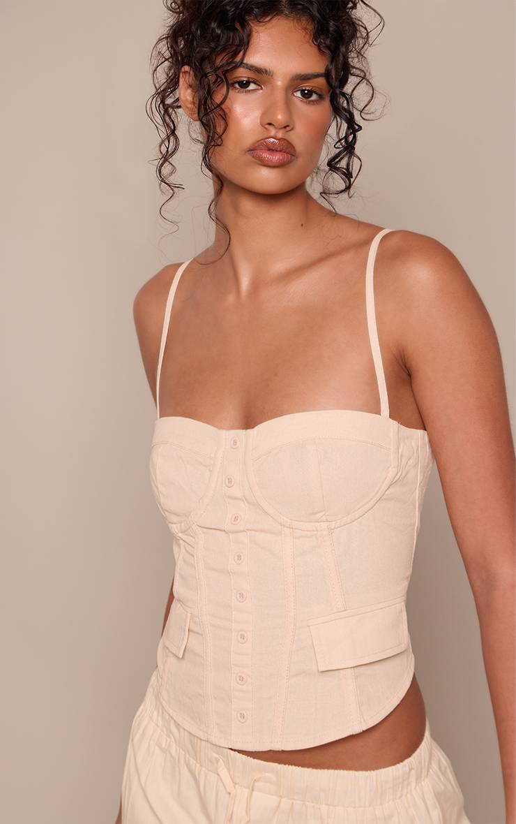 Citron Corset Cintré À Bretelles Tissé