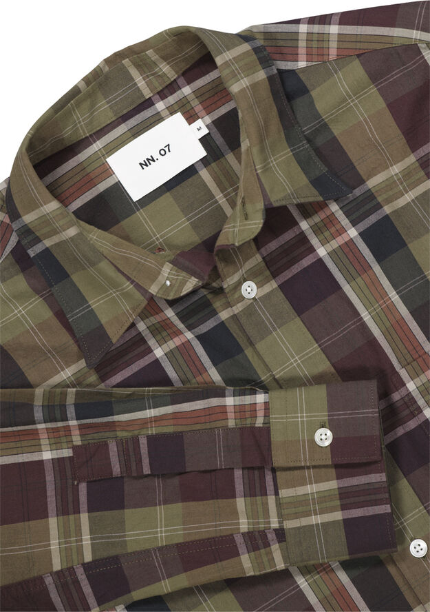 NN07 Cohen Shirt 5204 Moss check