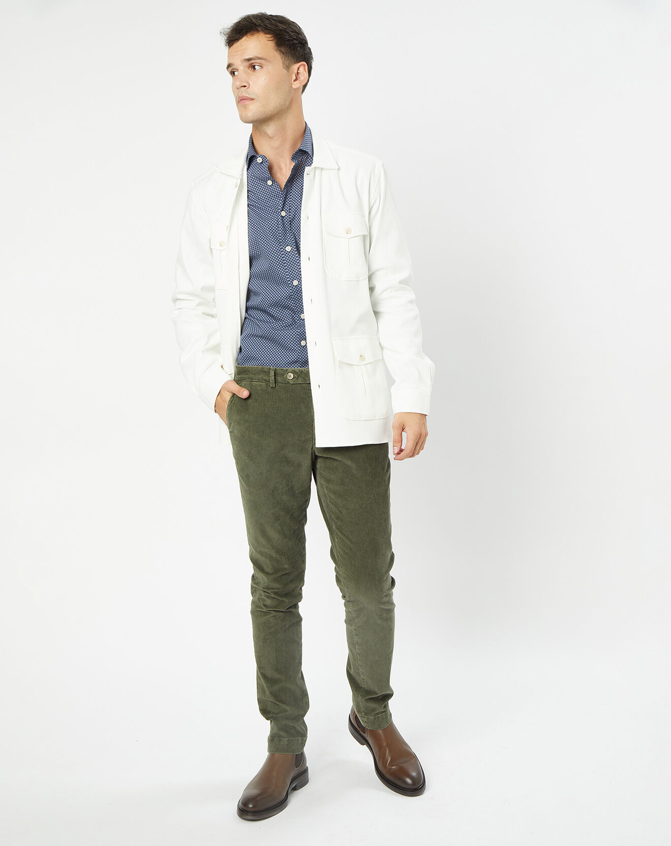 Hackett London Surchemise Double Poche écrue