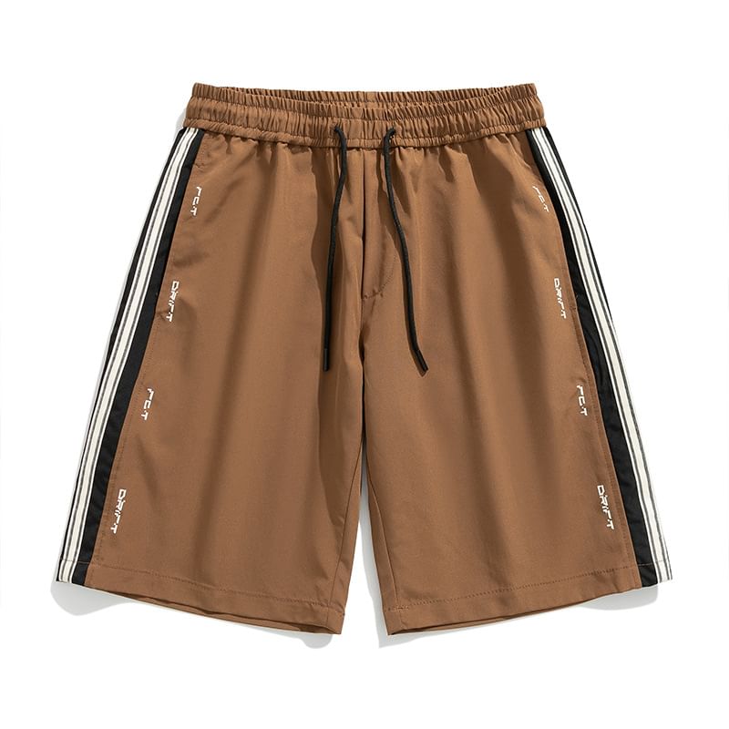 Stone Leo - Gestreepte shorts met middelhoge taille