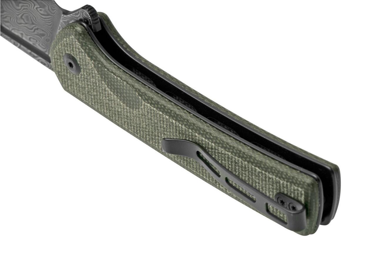 Civivi Conspirator C21006-DS1 Green Micarta, Damascus zakmes