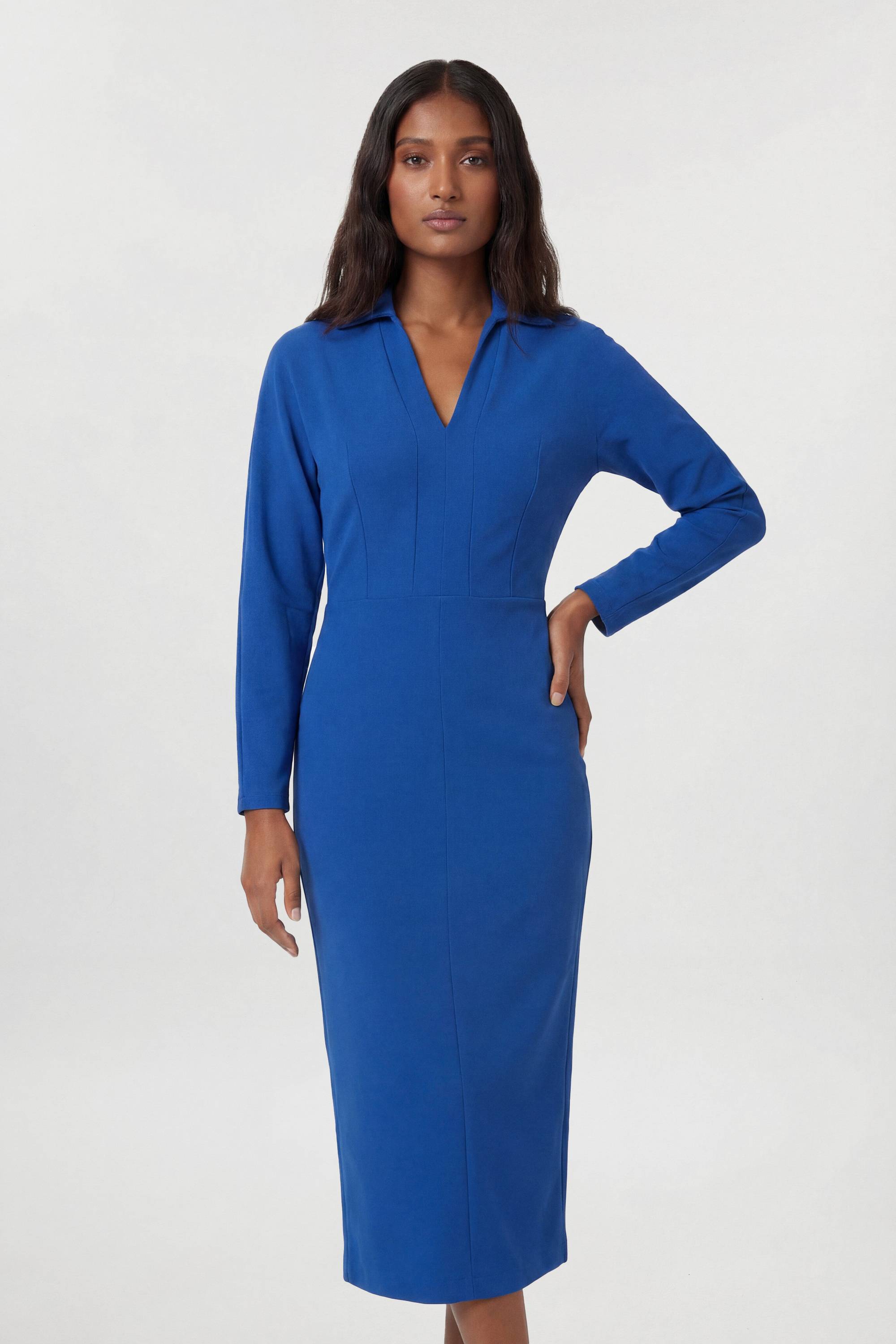 KarenMillen Robe Midi Ajustée À Col Chemise Et Manches Longues