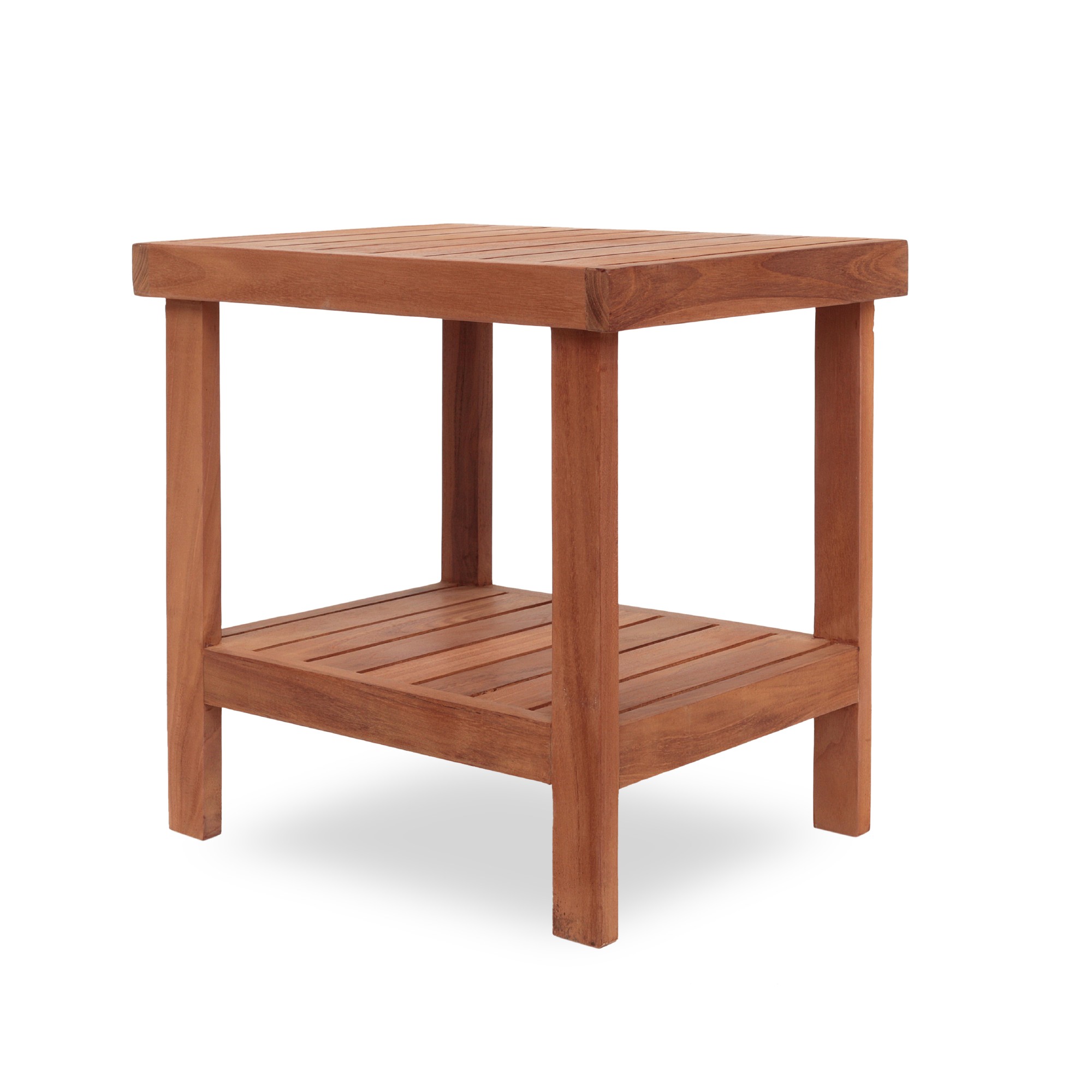 Beistelltisch 'Harrie', Teak, B 44 cm, T 34 cm, H 43 cm von fischer's lagerhaus