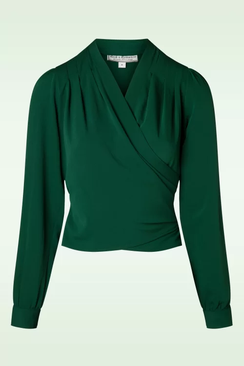 Rock N Romance Darla wikkelblouse in groen
