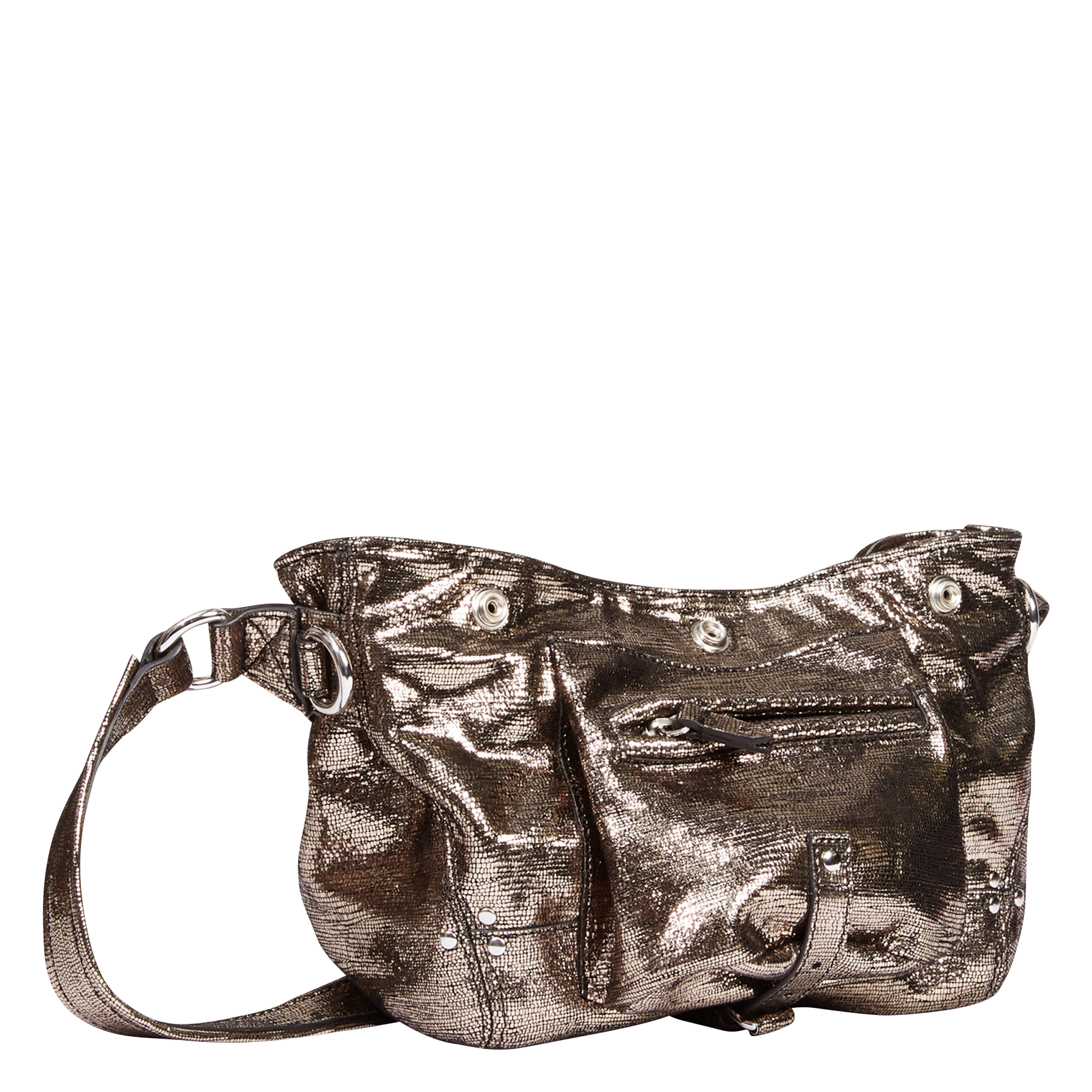 BILLY - Sac ceinture en cuir métallisé | Doré