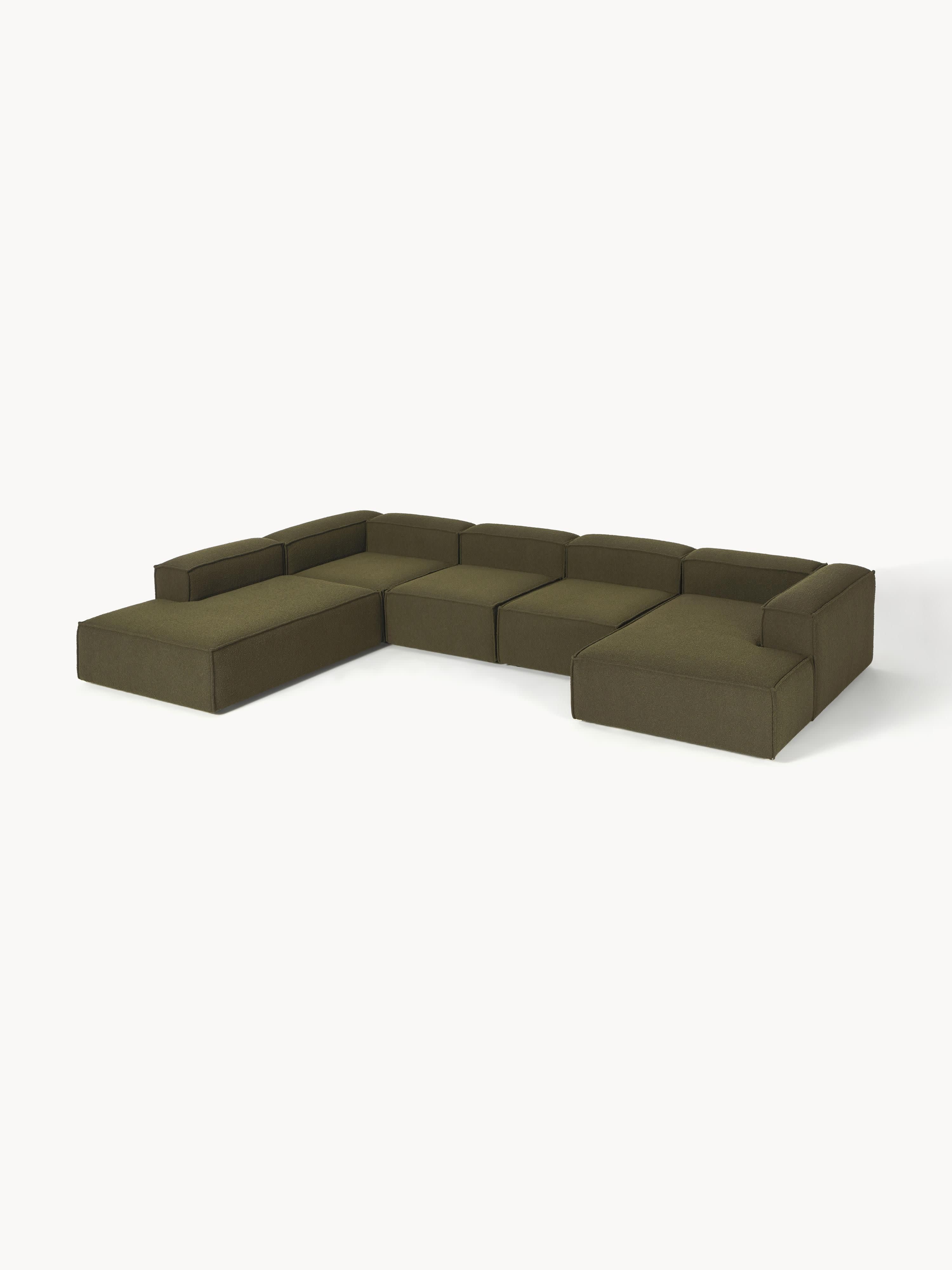 Modulaire U-bank Lennon uit bouclé