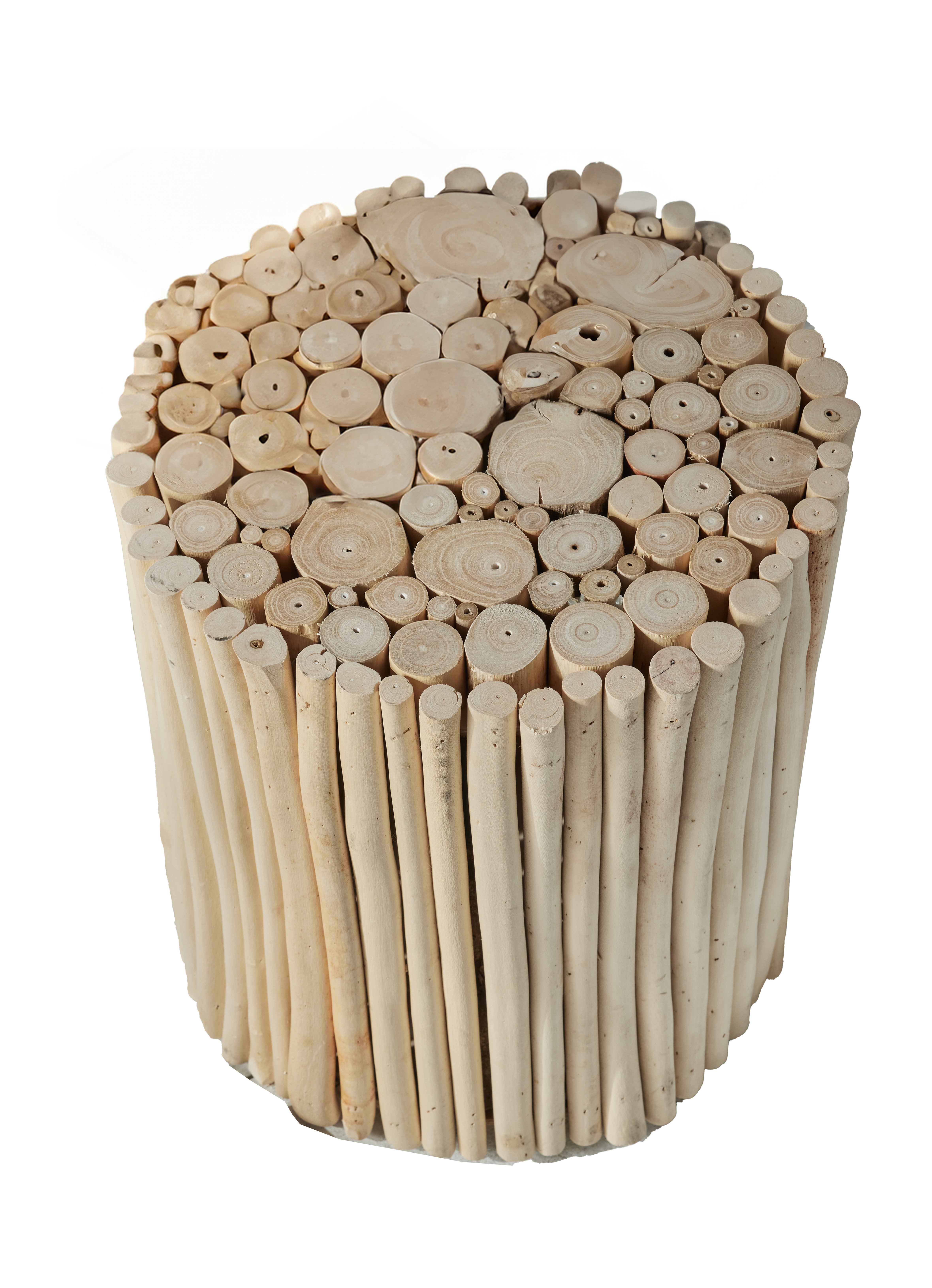 BEACH HOUSE - Tabouret rondins de bois en bois | Marron