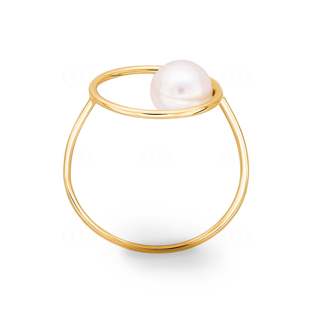 Damenring 750/18 K Gelbgold mit Süsswasserzuchtperle Ø 6mm