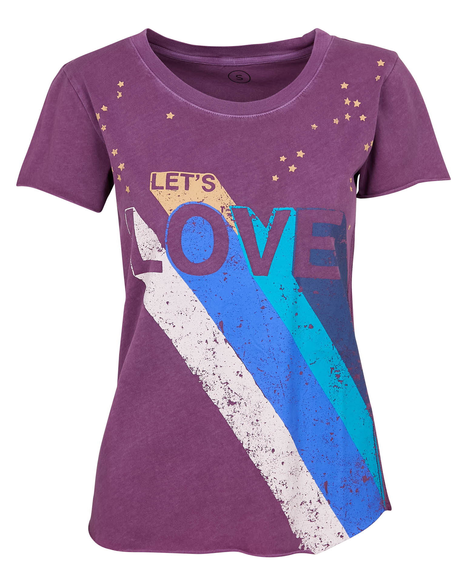 TORO - Tee-shirt droit col rond imprimé en coton bio | Violet