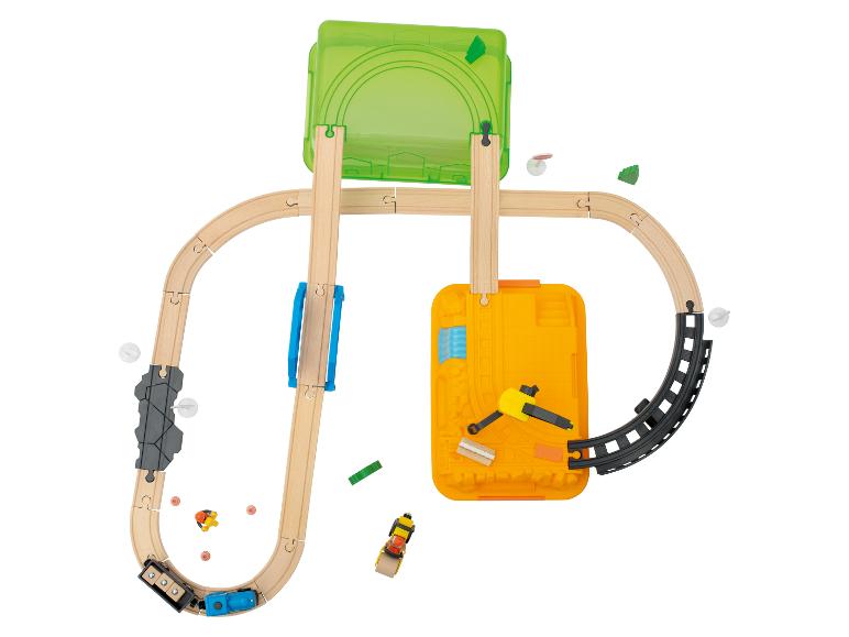 Houten treinset met opbergbox