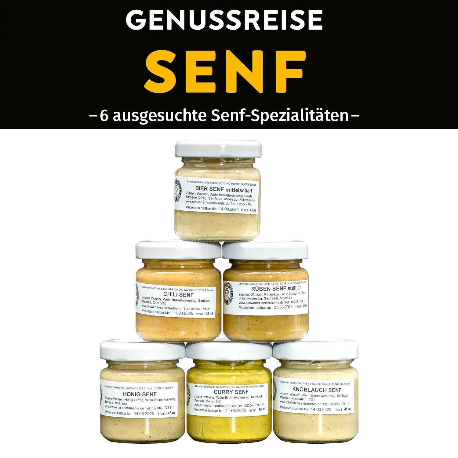 Genussreise Senfspezialitäten, 6 Tlg.