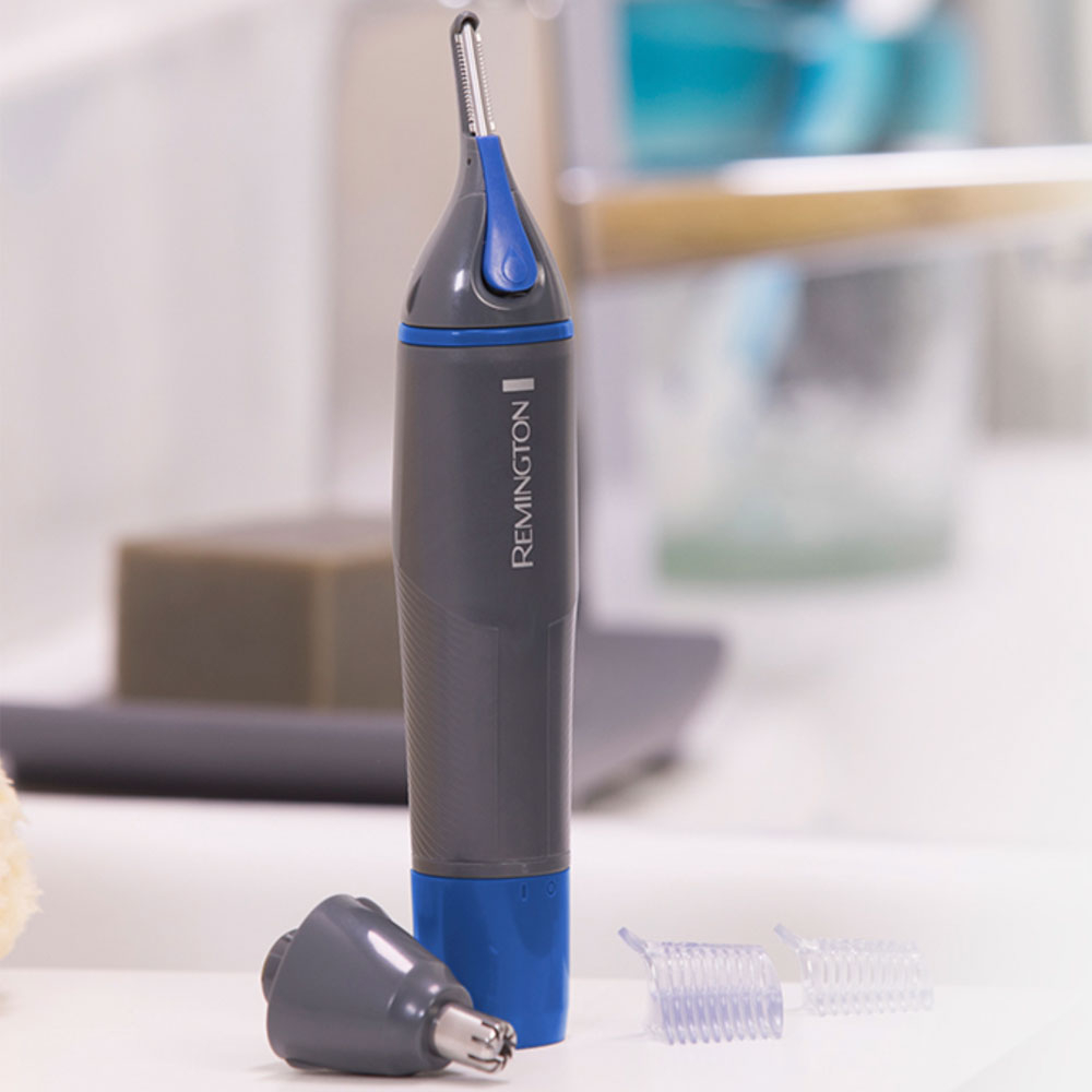 NE3850 Nano Series Hygiene Clipper Nasen- und Ohrenhaarschneider Elektrischer Rasierer Trimmer mit 3 Aufsätzen (Rem432100) - Grau