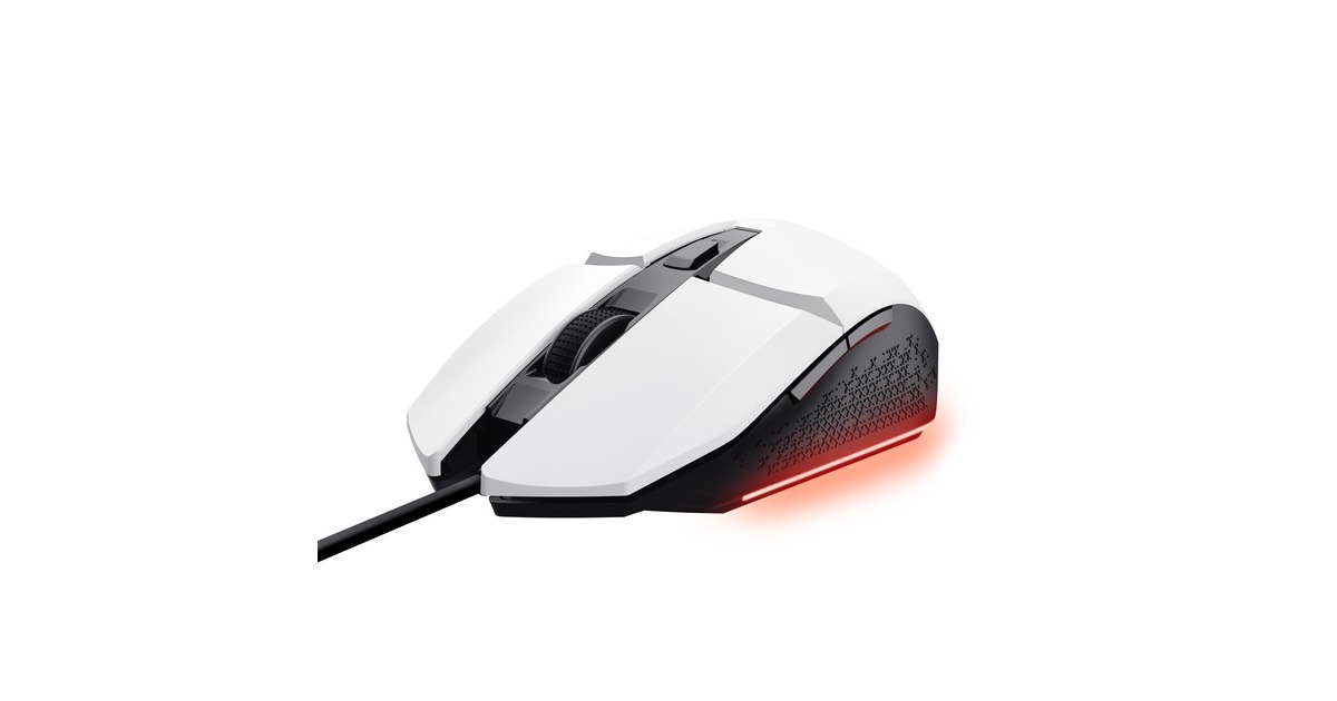 TrustGXT 109W Felox verlichte gaming muis  (Wit, RGB | 200 - 6400 dpi)
