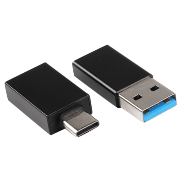 Q-Link adapter 1x USB-C/A en 1x USB-A/C zwart