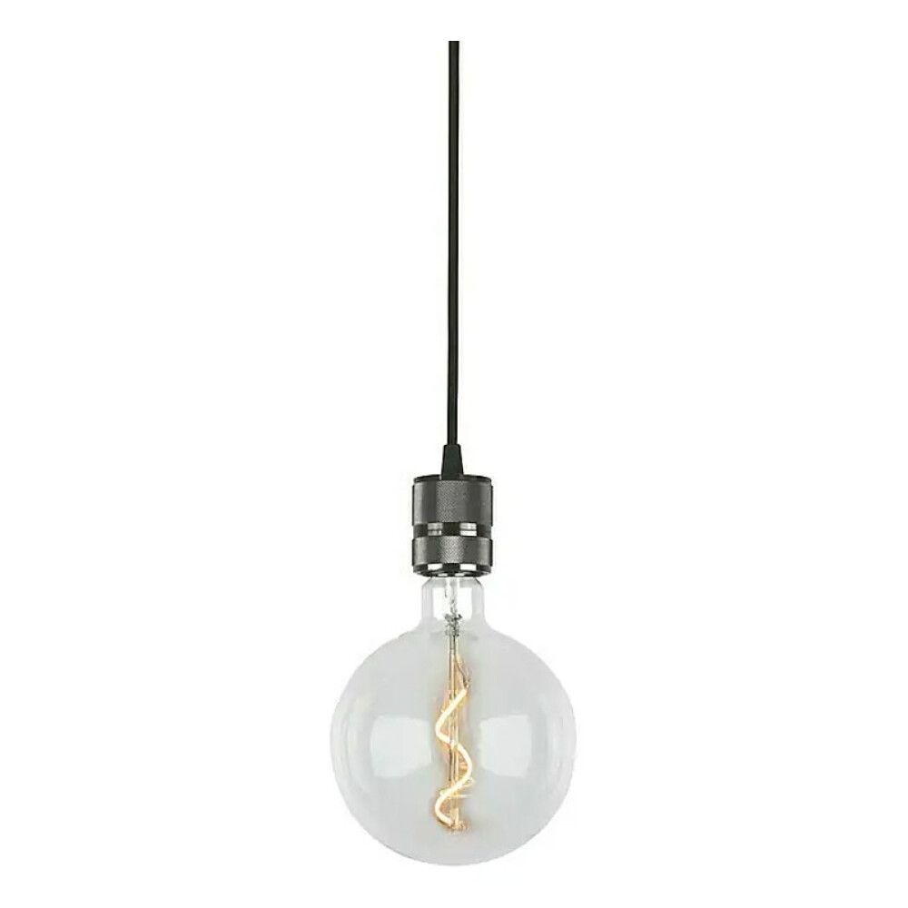 SOKKEL HOME SWEET HOME E27 SVART RILLET