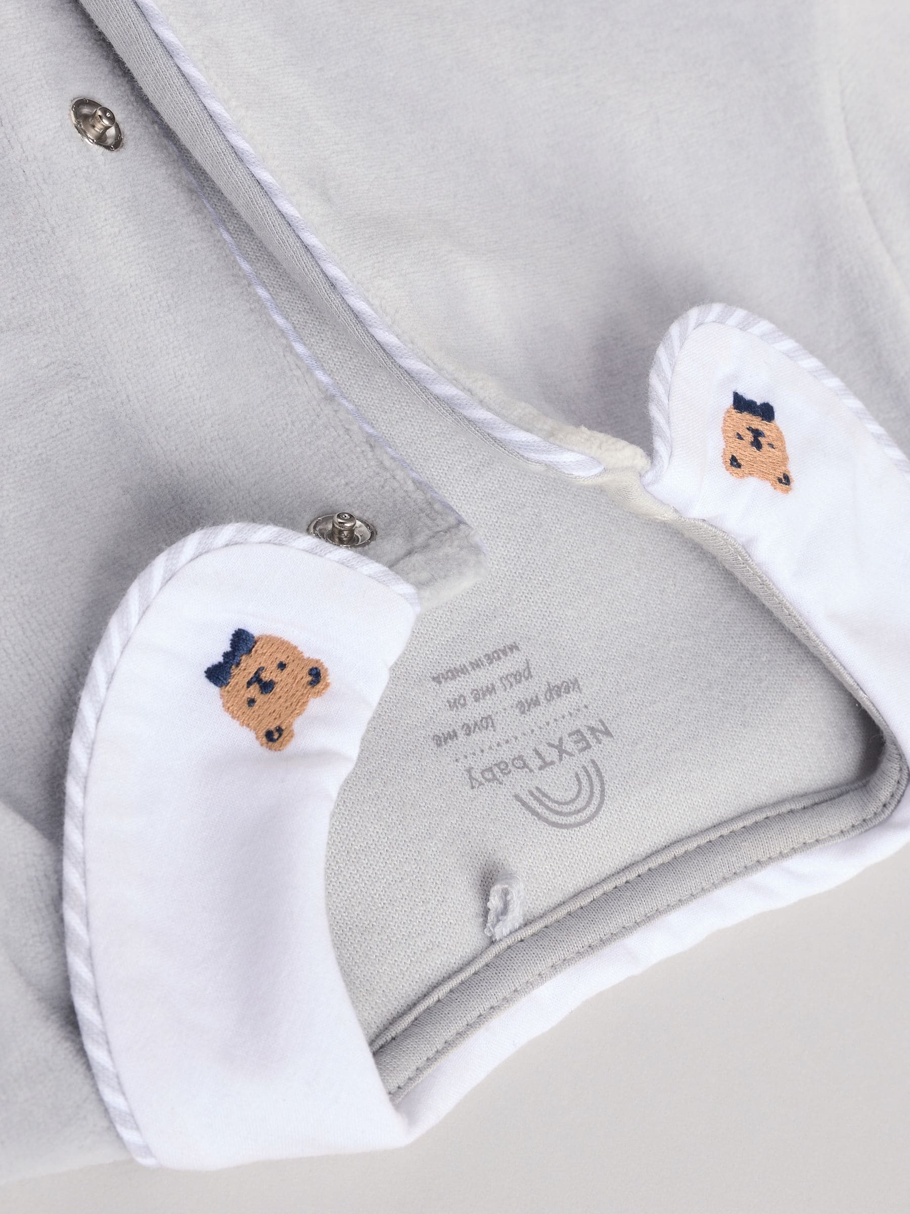 Blauw - Babyslaappakje met teddybeertextuur (0 mnd - 3 jr)