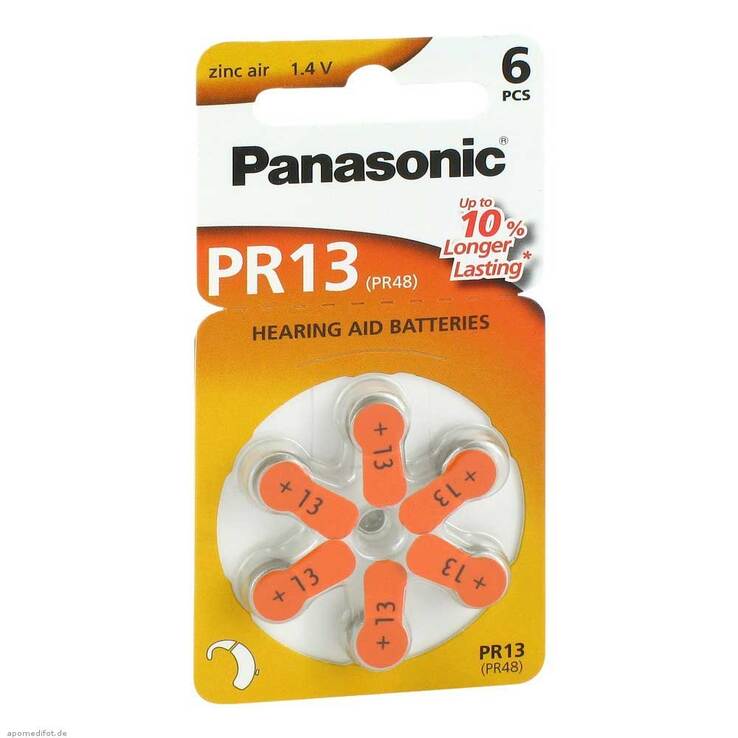 Batterien für Hörgeräte Panasonic PR 13, 6 St