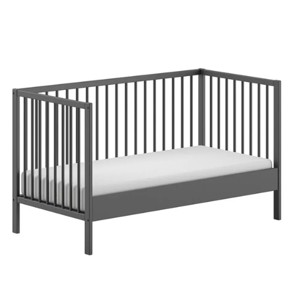 Peuterbed Dino 70x140cm - verstelbaar - antraciet dennenhout