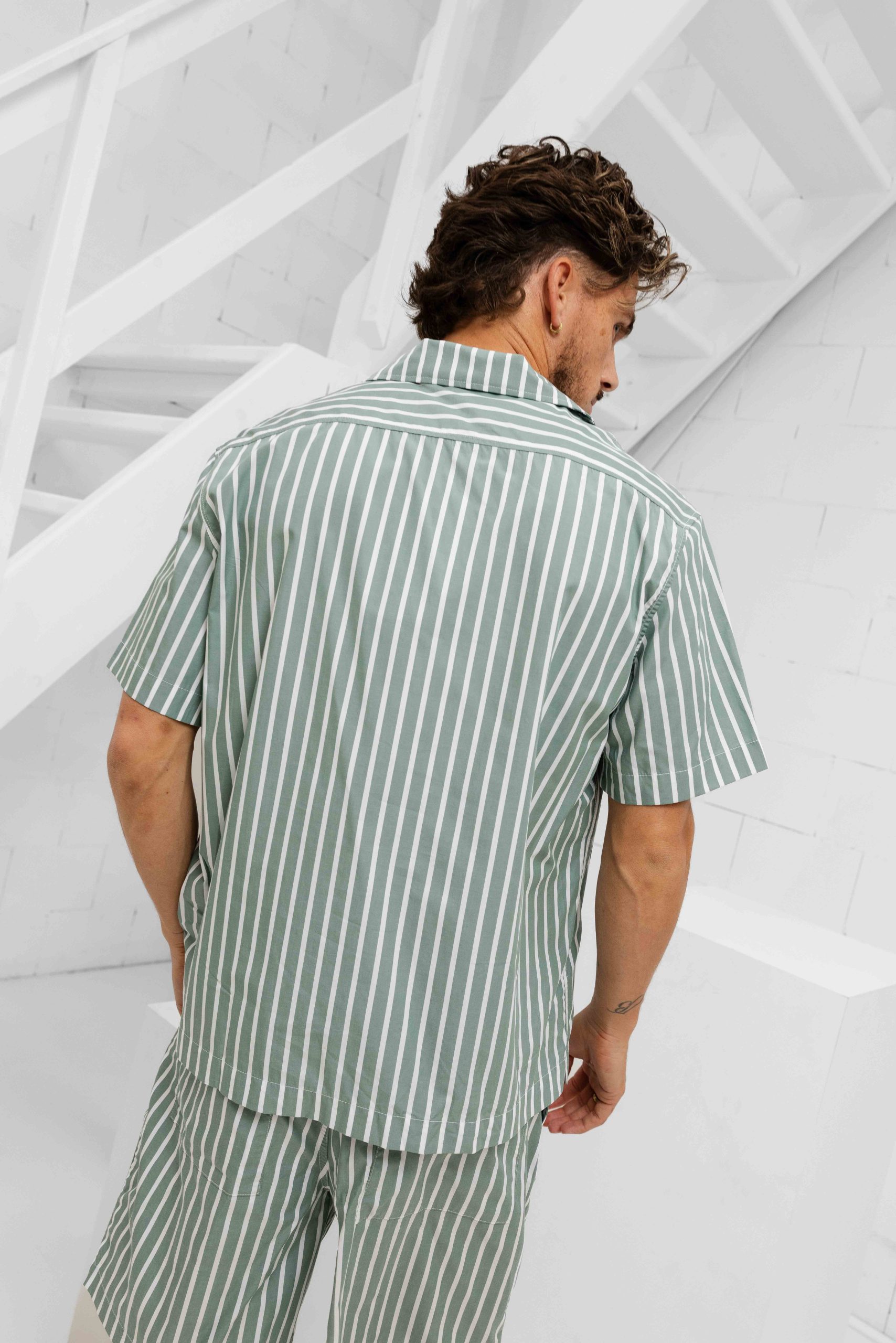 Lacoste Striped Zomerset Heren Groen/Wit
