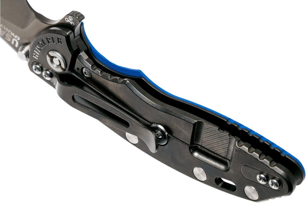 Rick Hinderer XM18 3,5” Skinny Slicer Black DLC, Blue G10