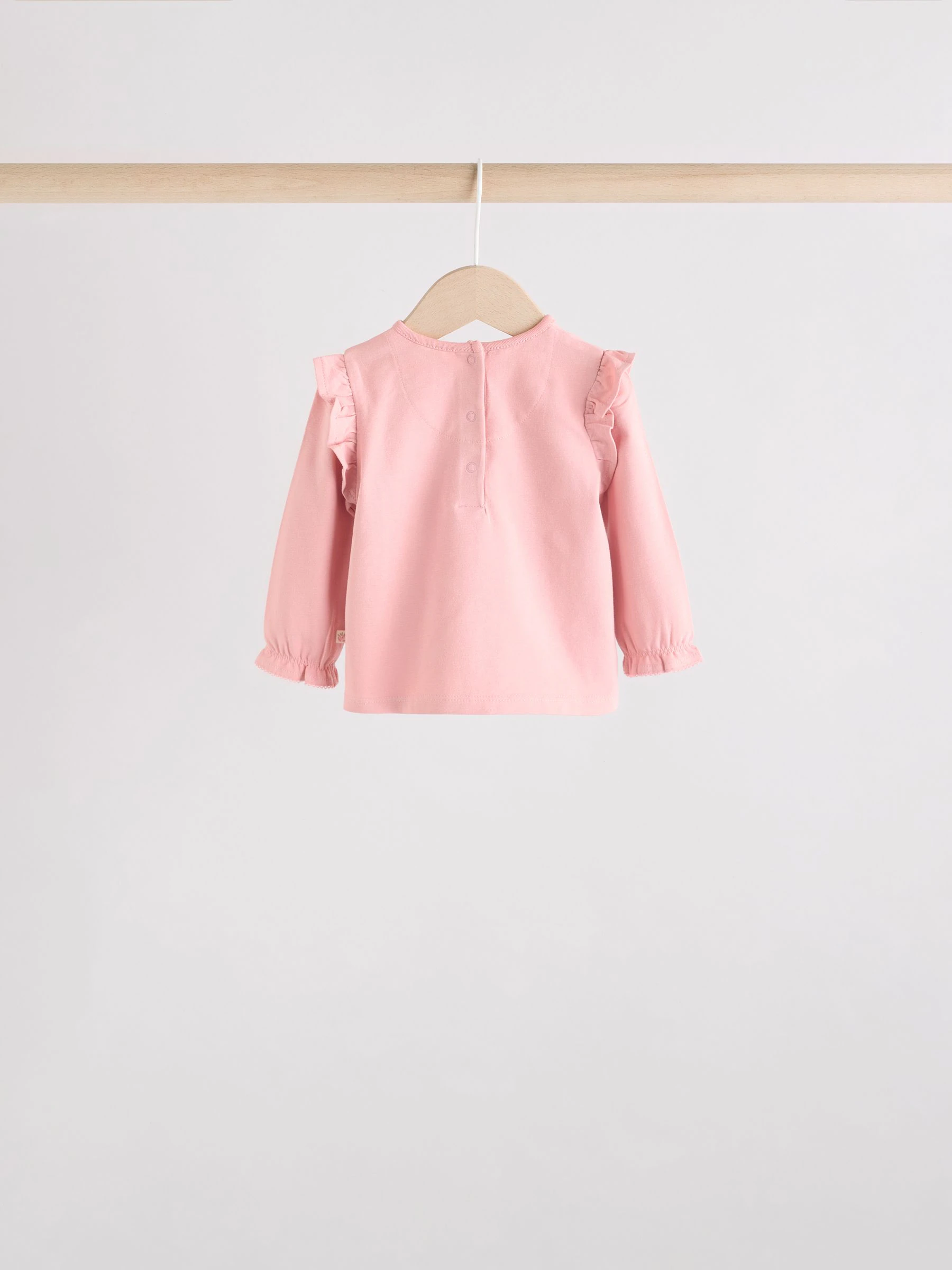 Roze/crème/konijnfiguur - 6 -delige set van top met lange mouwen en leggings (0mnd -3jr)