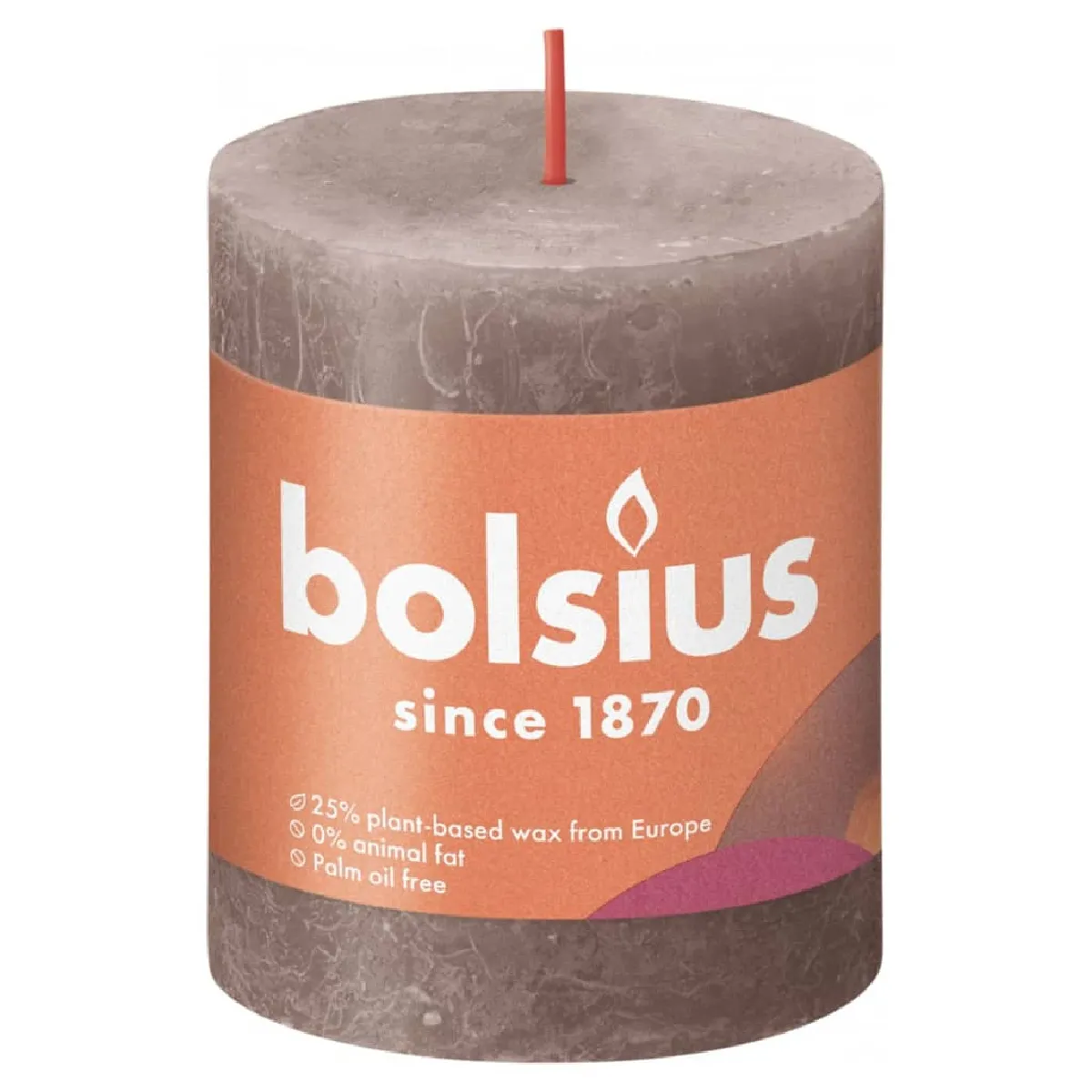 Bolsius Bougies pilier Shine 4 pcs Taupe rustique