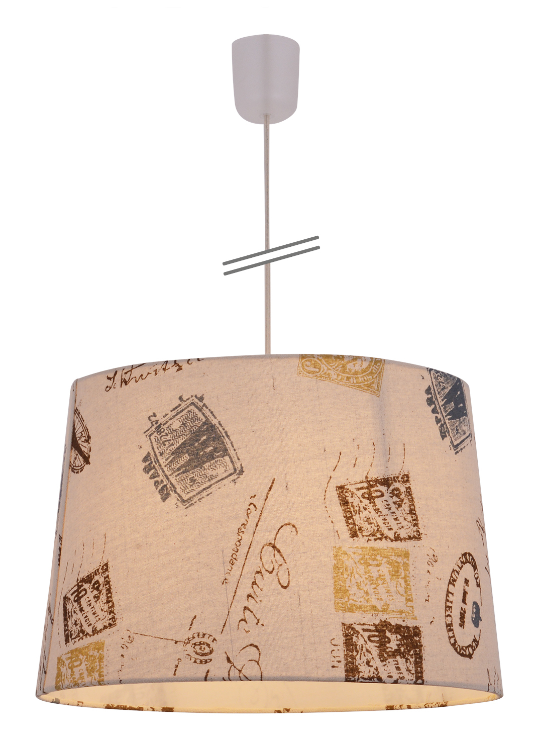 Pendelleuchte PRINT - braun - Stoff