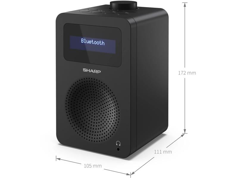 Sharp DAB  Radio DR-430 – Midnight Black Digitalradio mit Bluetooth und Kopfhöreranschluss