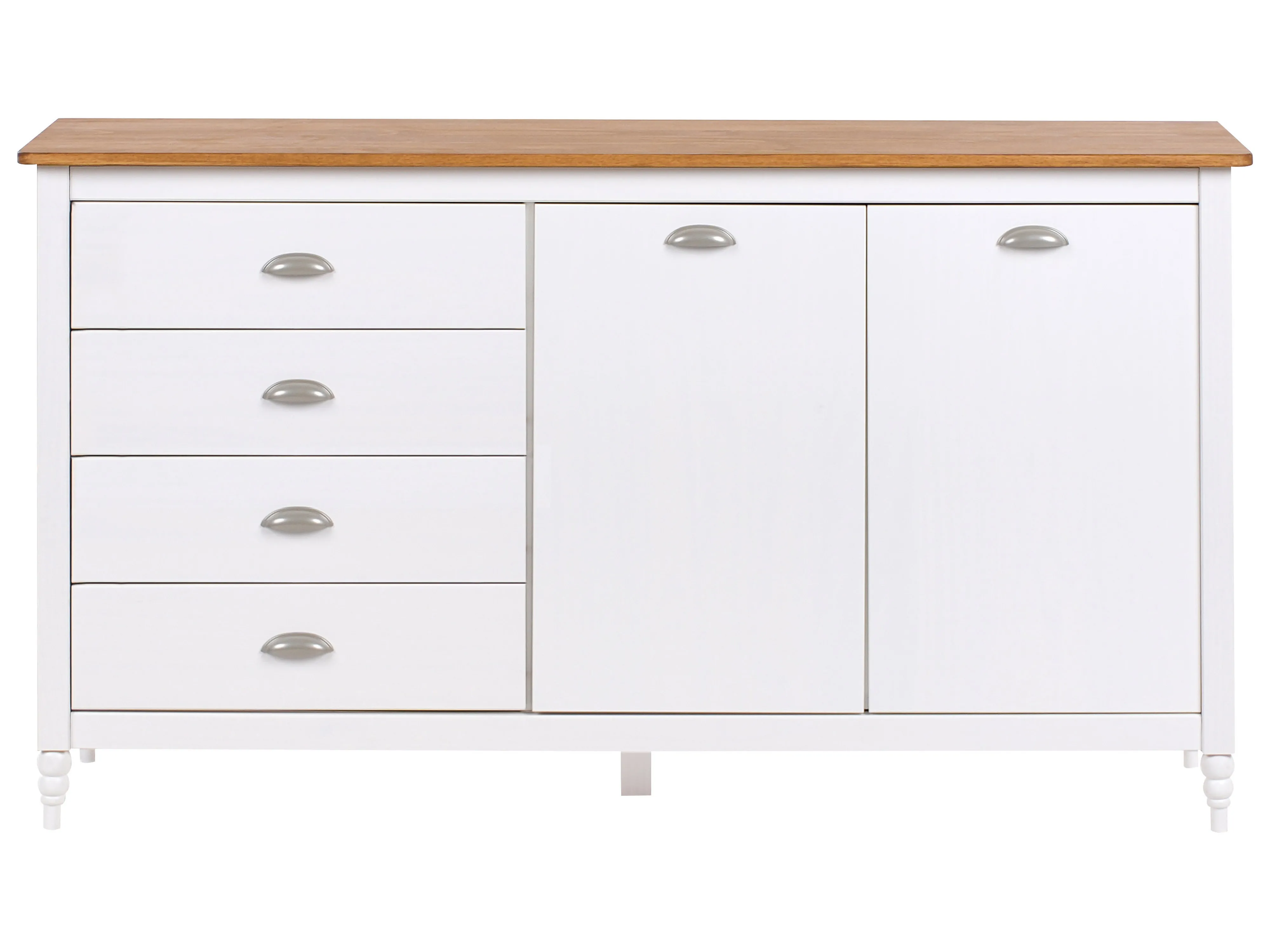 Dressoir met 2 deuren SHILLINGTON Dennenhout Wit