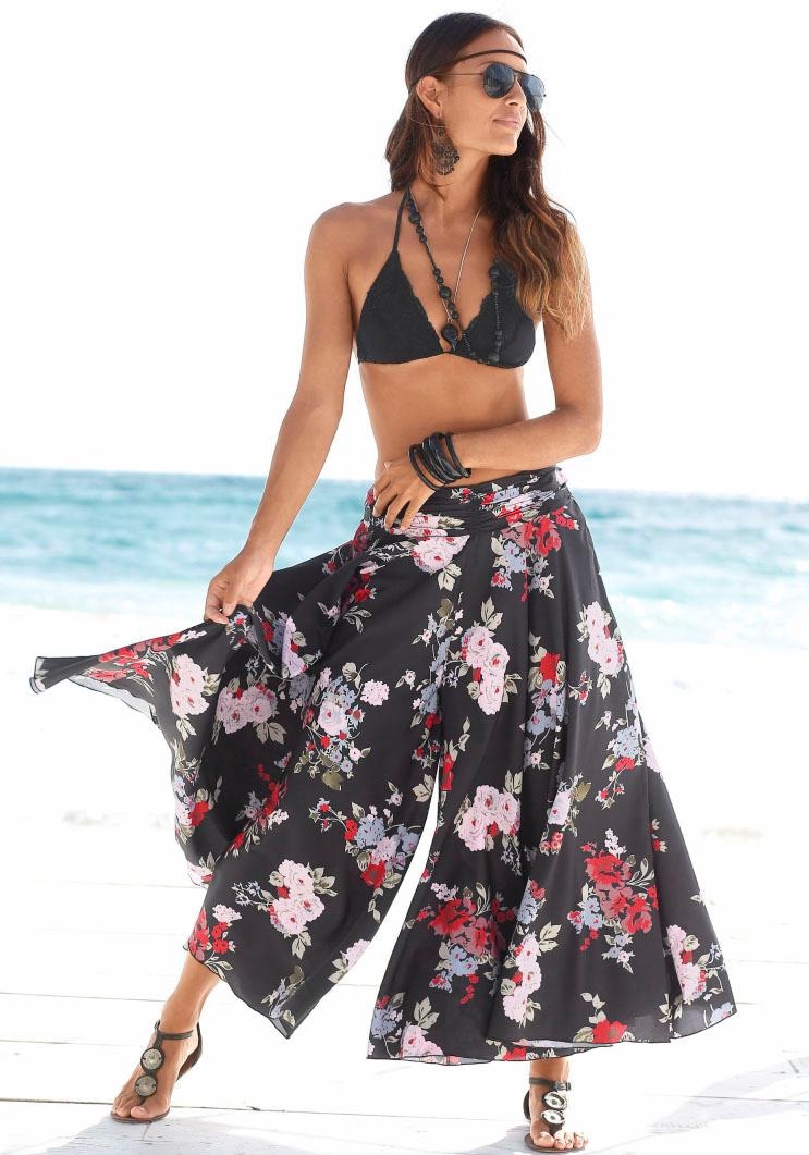 LASCANA Hosenrock , mit Blumenprint, Culotte, extraweites Bein