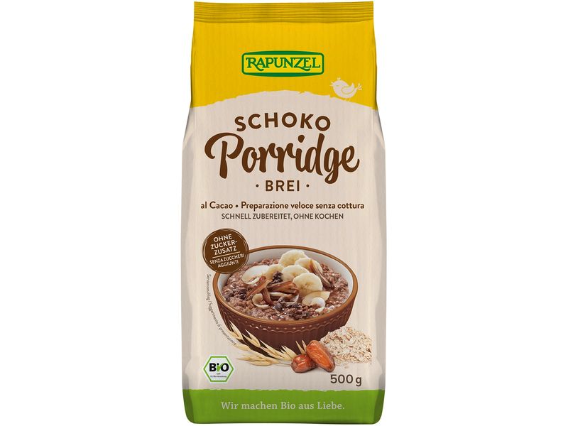 Rapunzel Bio Schokolade Porridge 500 g Biologisch zertifizierter Haferbrei mit Kakao