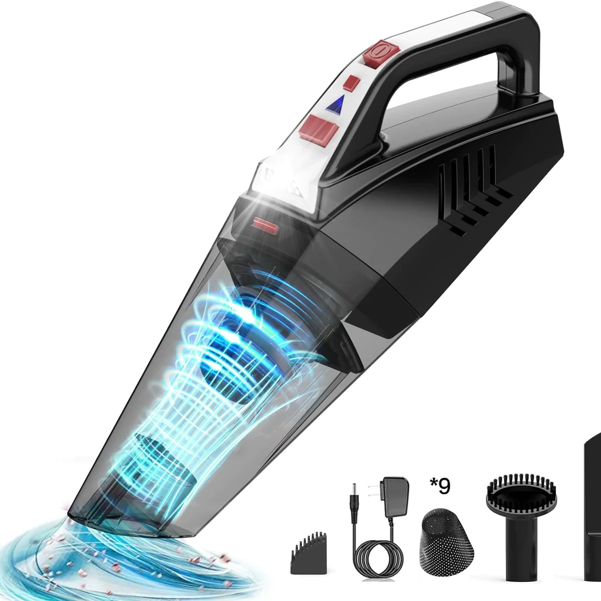 Aspirateur de table sans fil rechargeable 9000PA gris noir Vendos85