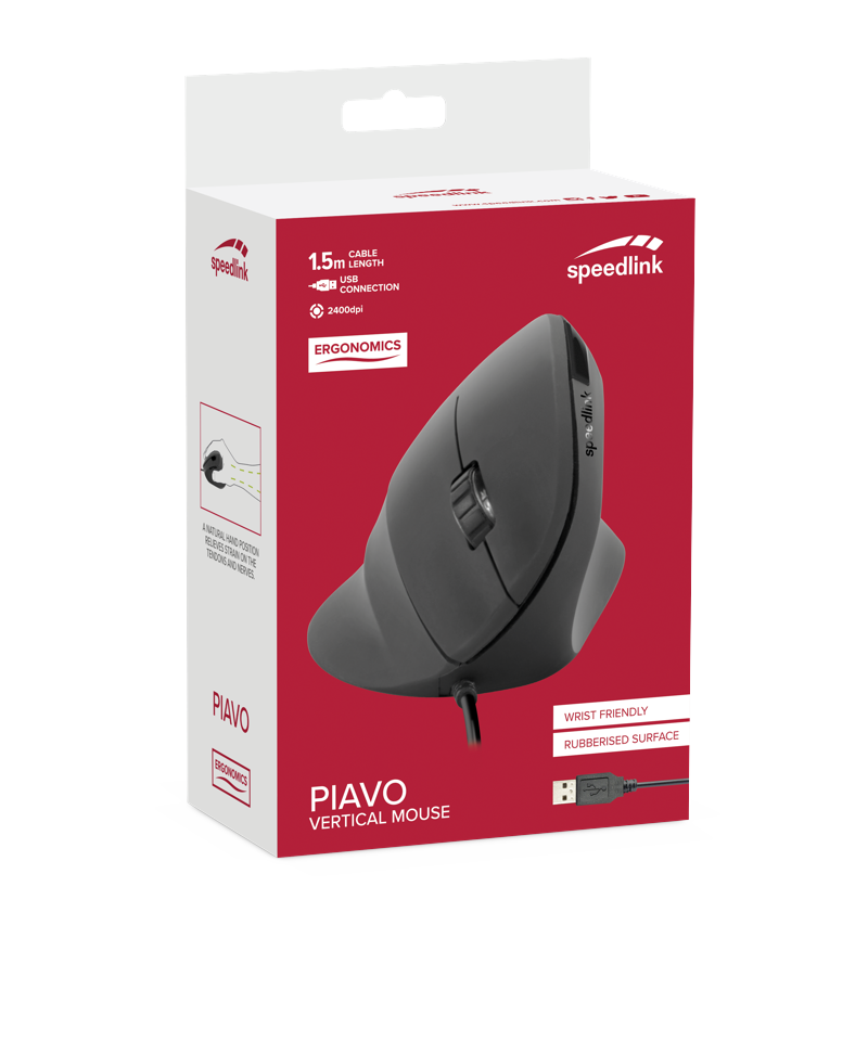 Speedlink - Piavo Ergonomic Vertical Mus USB