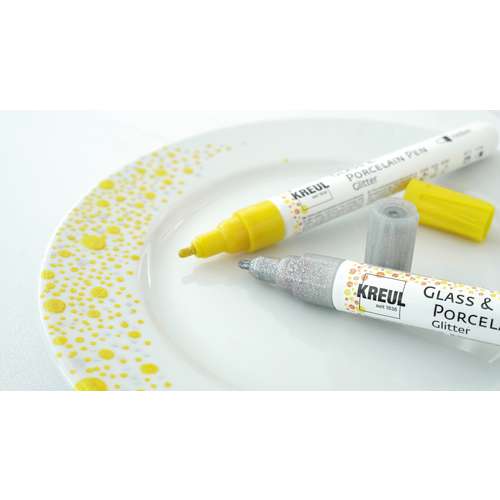 KREUL Glass & Porcelain Pen Glitter medium 5er Set