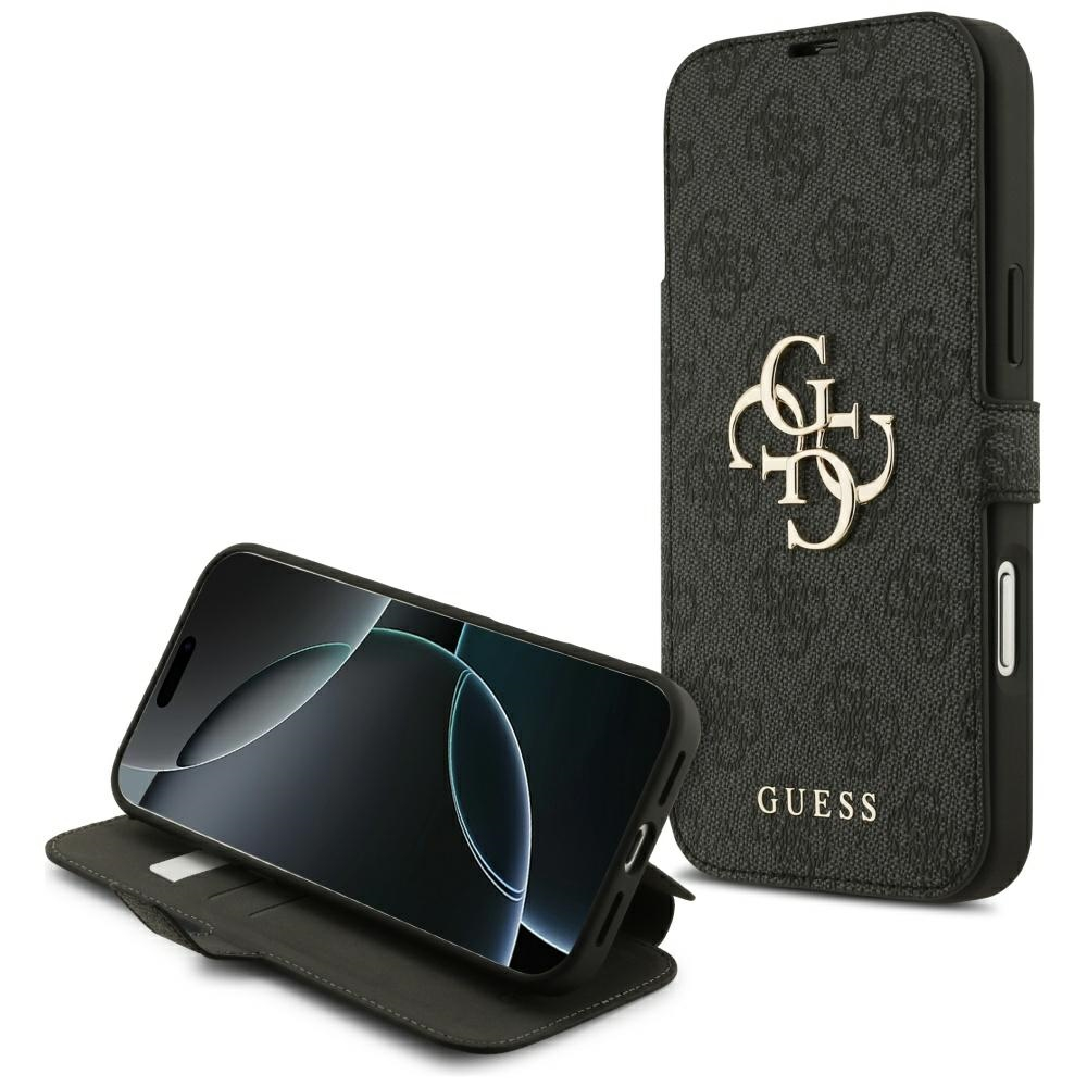 iPhone 17 Pro Max Leder Tasche Book 4G Metal Logo (GUBKP17X4GMGGR) - Schwarz
