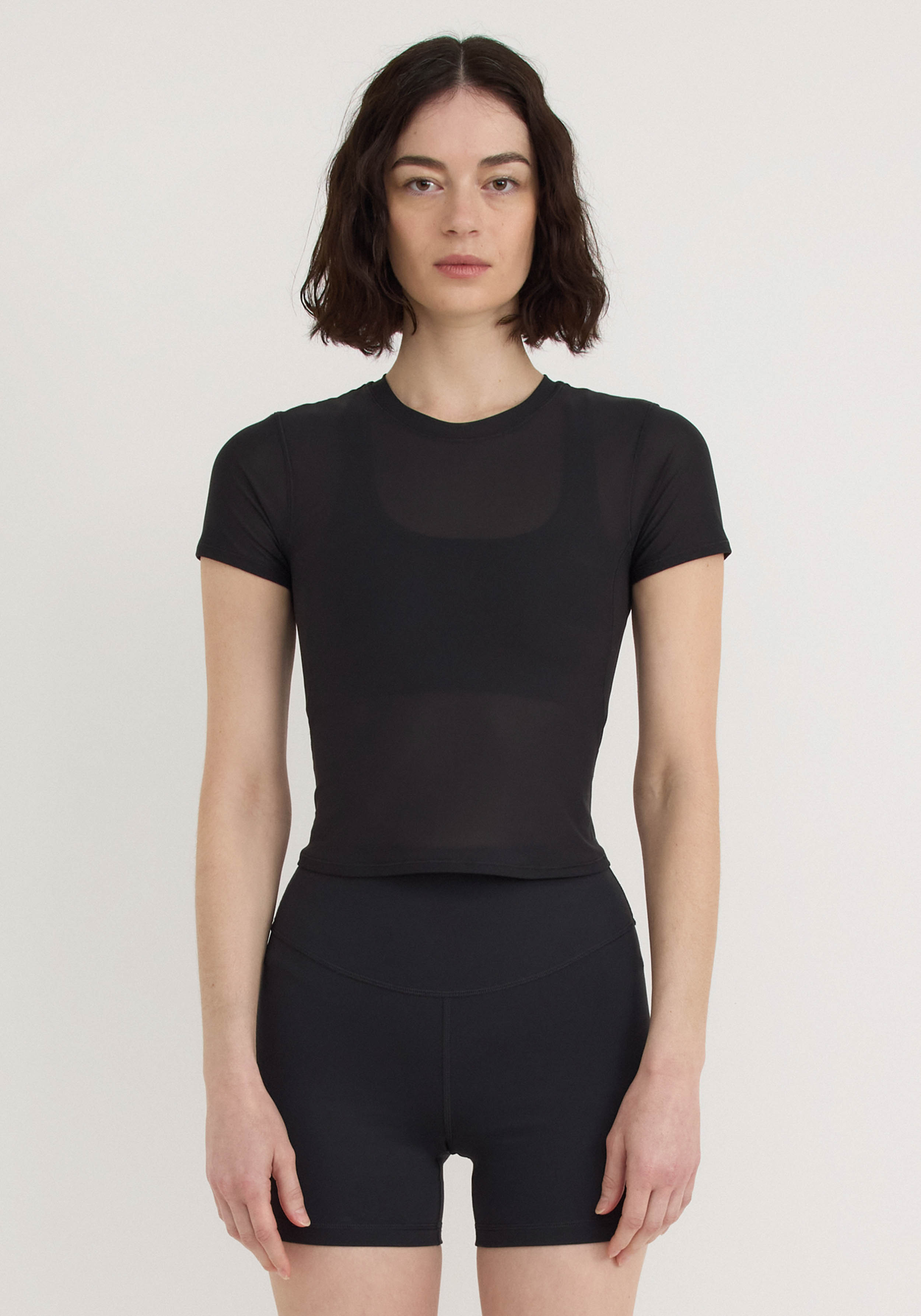 Organic Basics Damen-Sport-T-Shirt Active Mesh Black