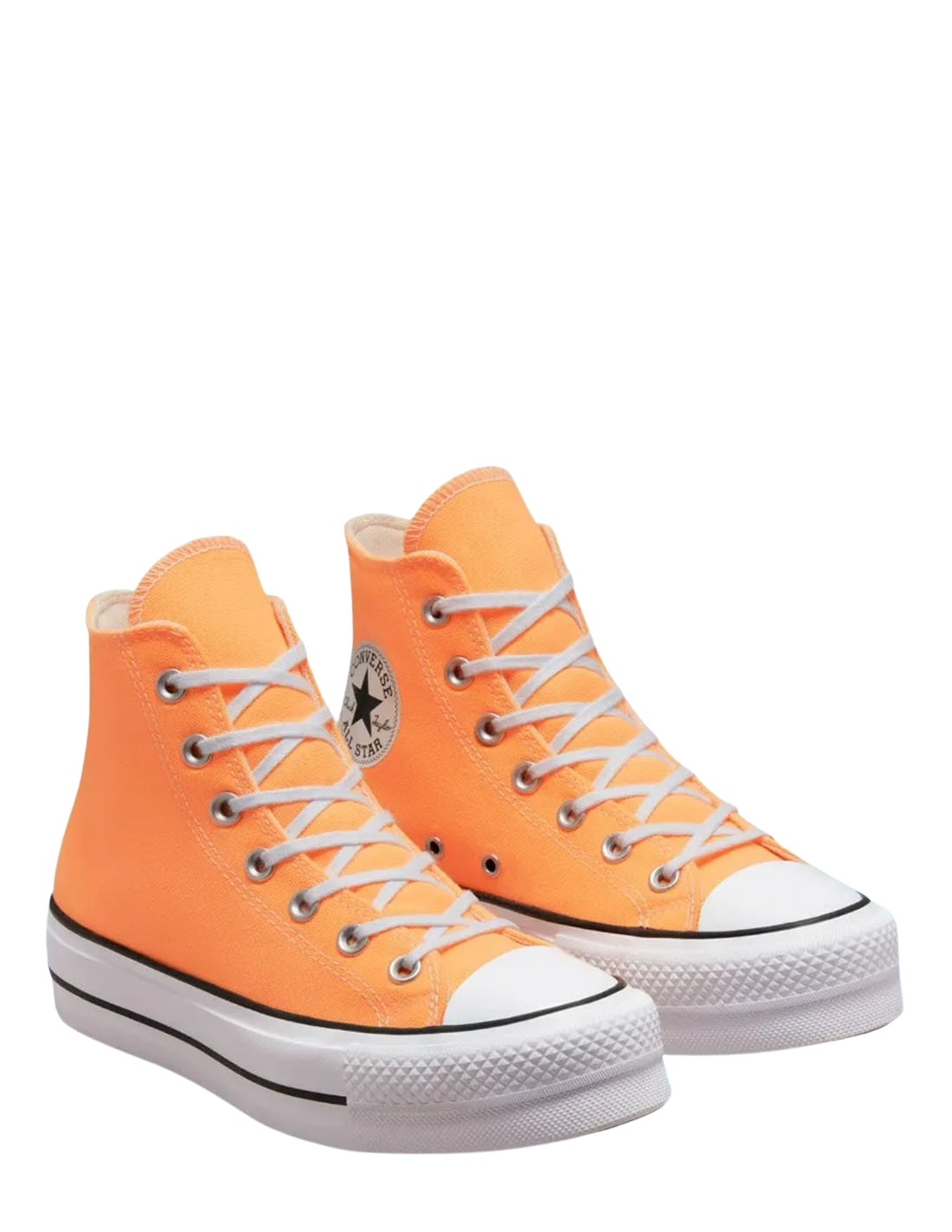 converse Sneakers montantes à semelles compensées orange fluo
